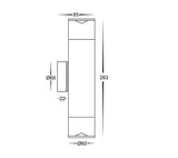 3A ST Cylinder Up & Down Wall Light Titanium