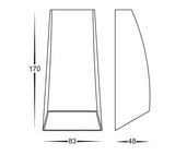 3A Curve Up & Down Wall Light White