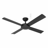 Martec Quantum DC MQDC134MR Matt Black four-blade ceiling fan without light