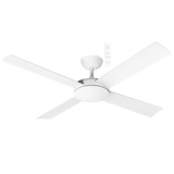 Martec Quantum DC Matt White four-blade ceiling fan without light and supplied remote