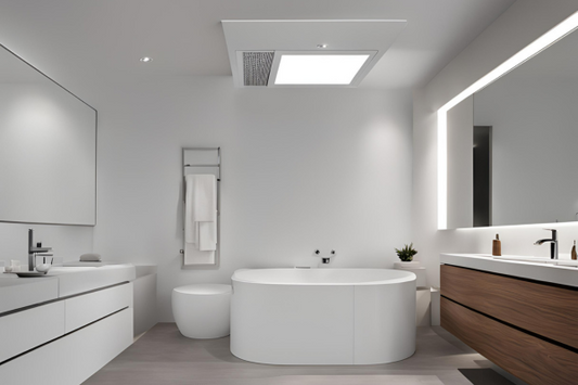 Modern bathroom showcasing bathroom heater