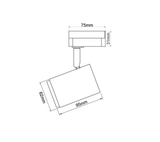 3A 15W LED Track Light Black