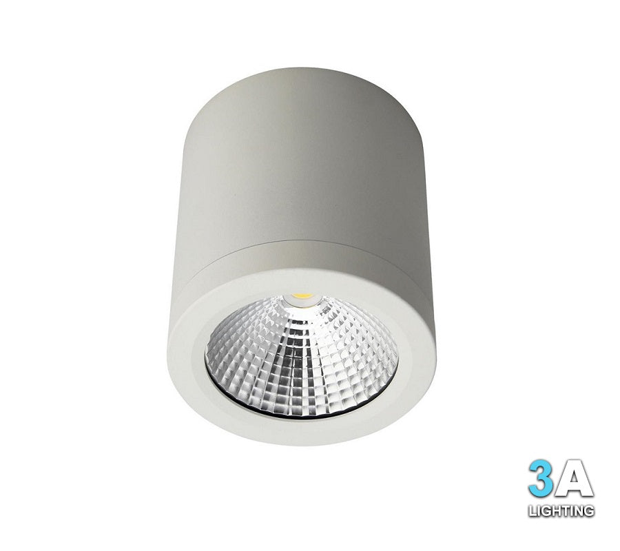 3A 15W LED Surface Mount Cylinder Downlight Black