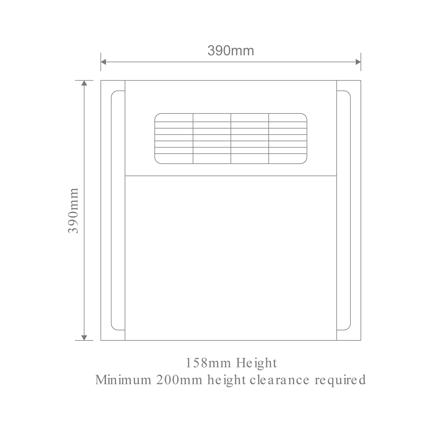 Domus HEATCORE 56024 56025 bathroom heater dimensions and line drawing