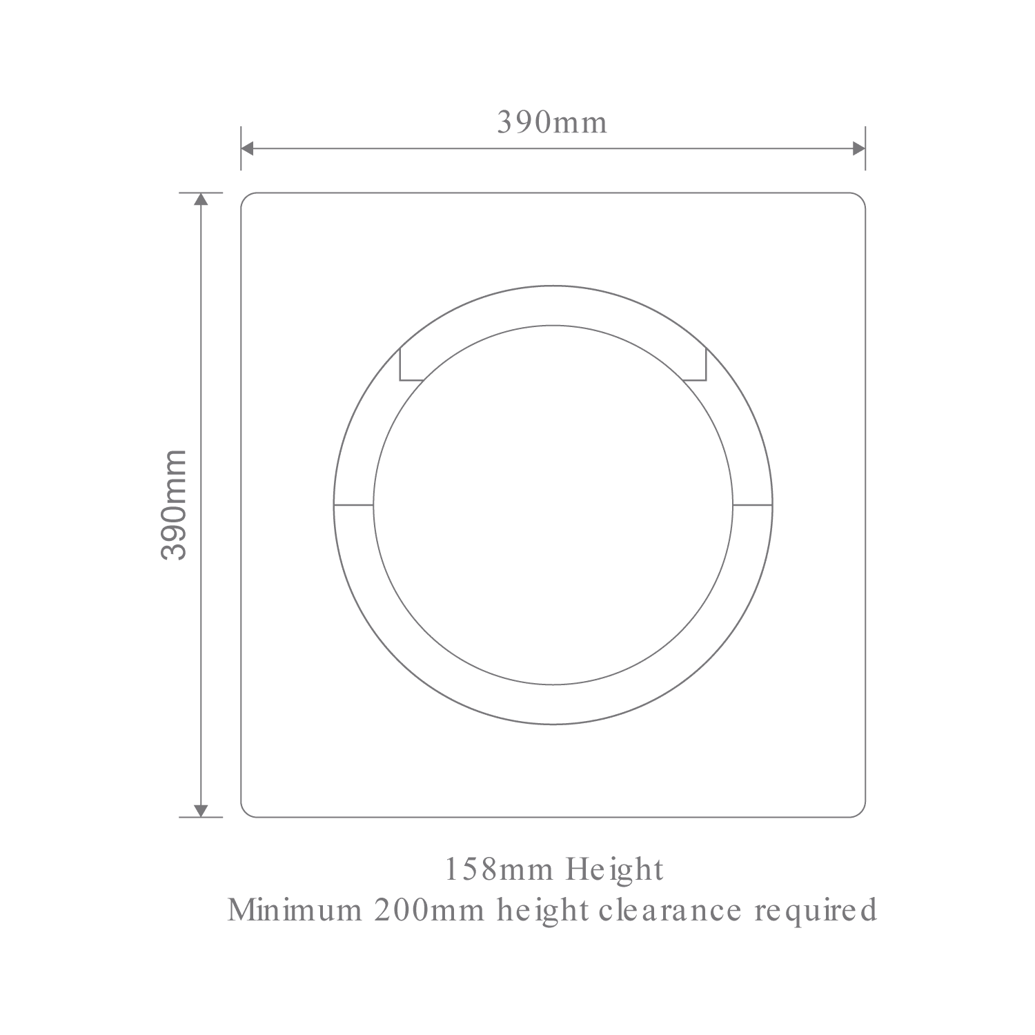 Domus ORBIS 56021 bathroom heater dimensions and line drawing
