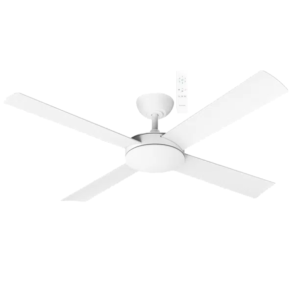 Martec Quantum DC Matt White four-blade ceiling fan without light and supplied remote